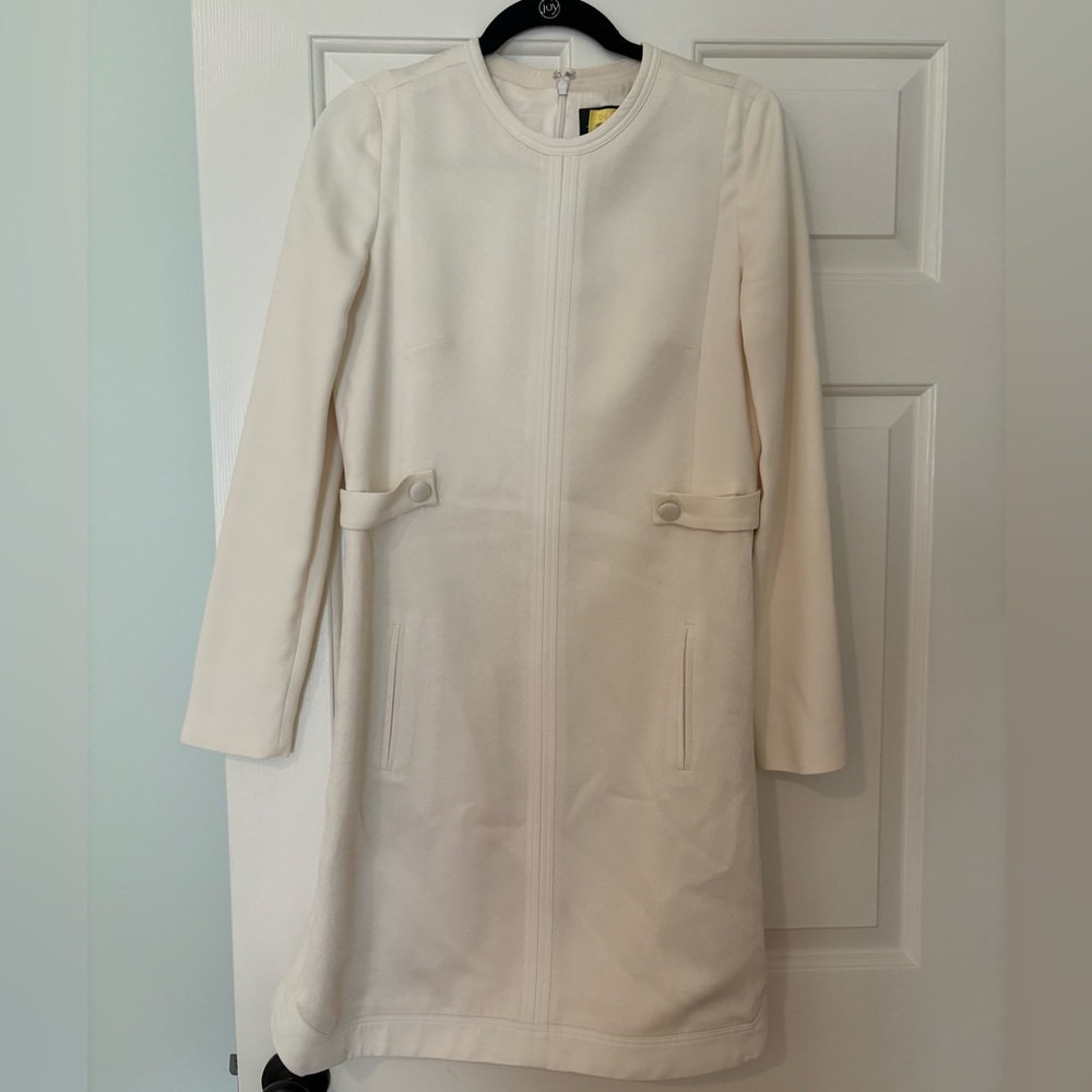 J. Mendel Cream Long Sleeve Dress